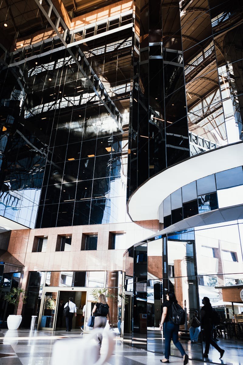 Sleek modern architecture of Centro Empresarial Mourisco, Rio de Janeiro's iconic landmark.